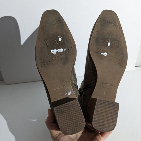 Aquatalia Fuoca Suede Stacked Heel Boots - Picture 5 of 11